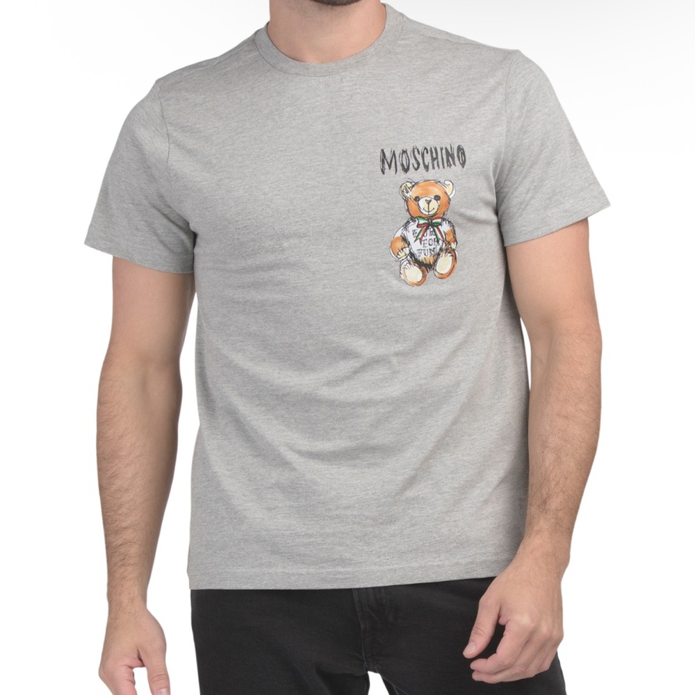 Moschino Light Gray Teddy Bear T-Shirt